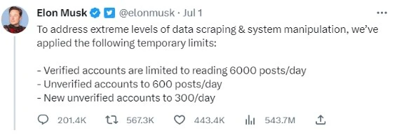 Elon Musk Tweet Limitation